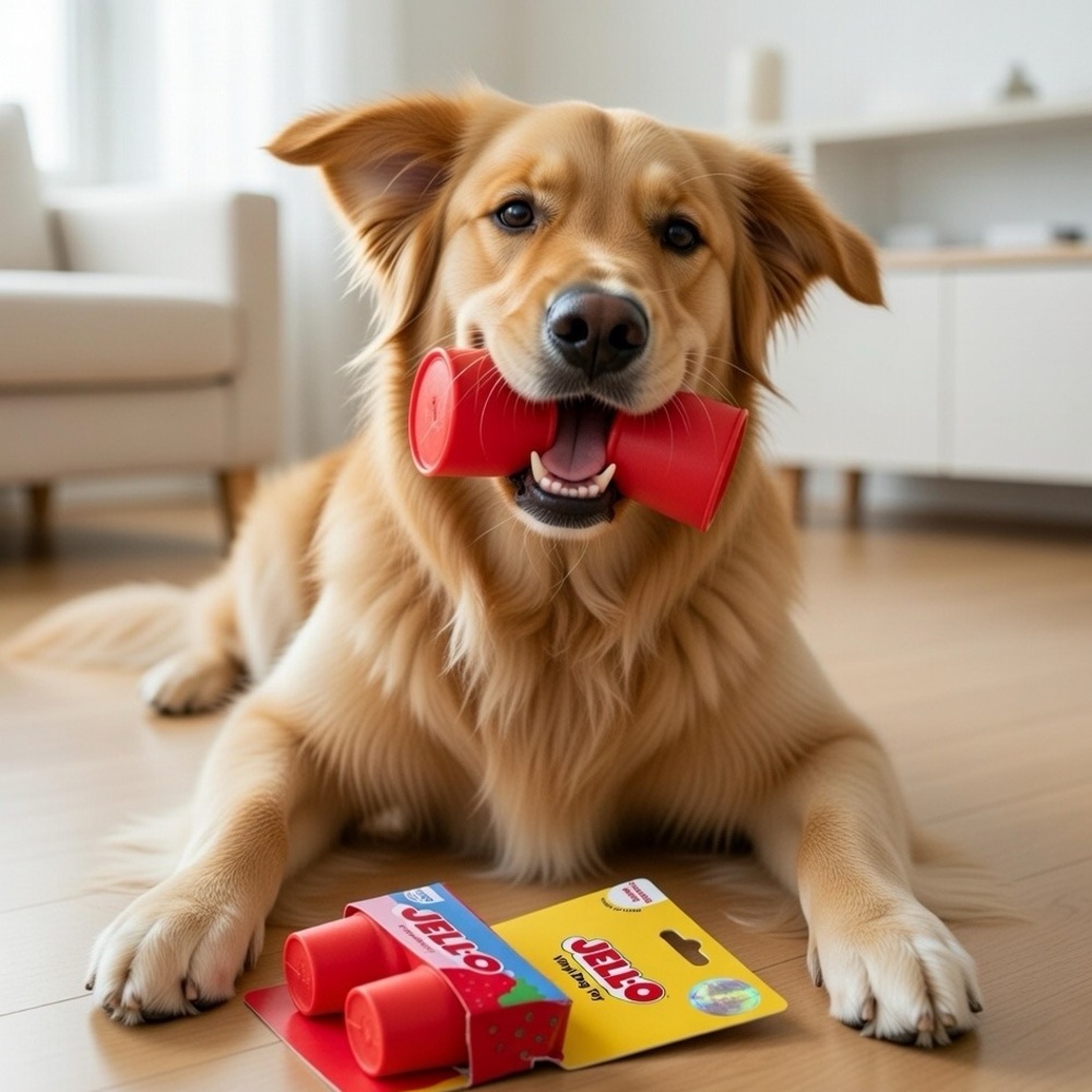 Jell-o Vinyl Dog Toy with Squeaker Inside